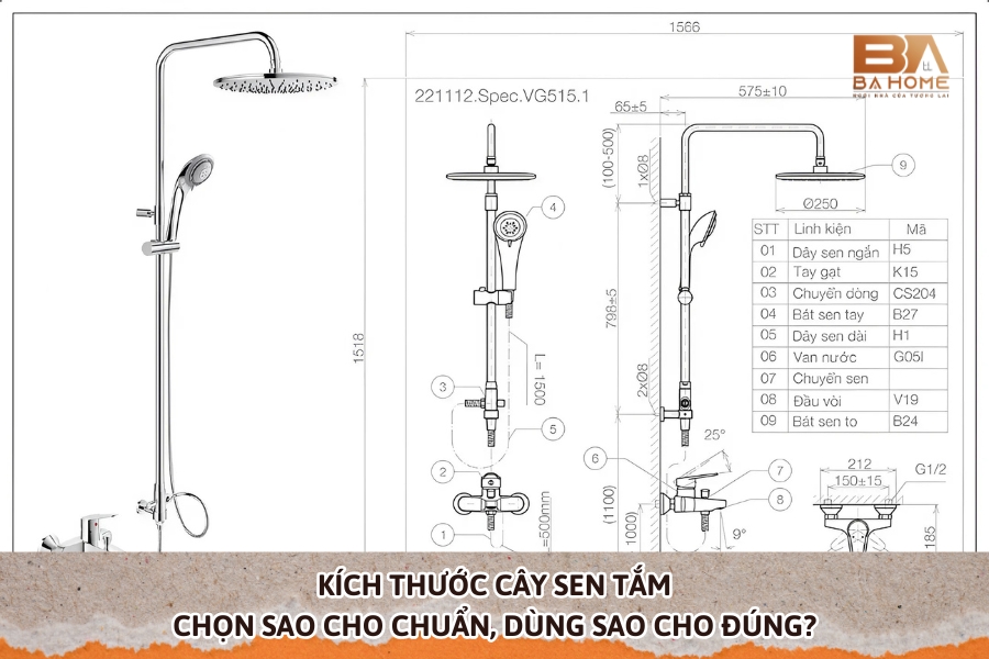 Kích Thước Cây Sen Tắm: Chọn Sao Cho Chuẩn, Dùng Sao Cho Đúng?