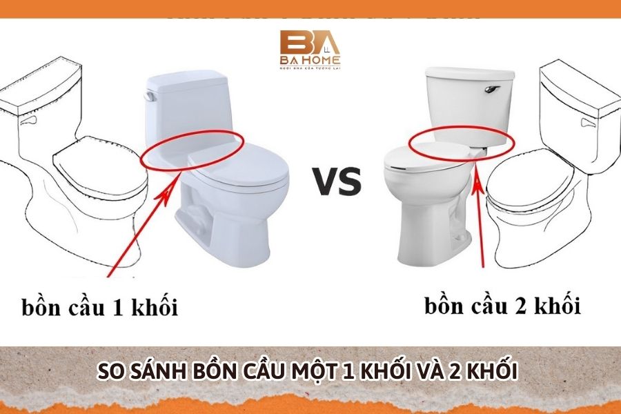 So Sánh Bồn Cầu Một 1 Khối Và 2 Khối - Nên Dùng Loại Nào?