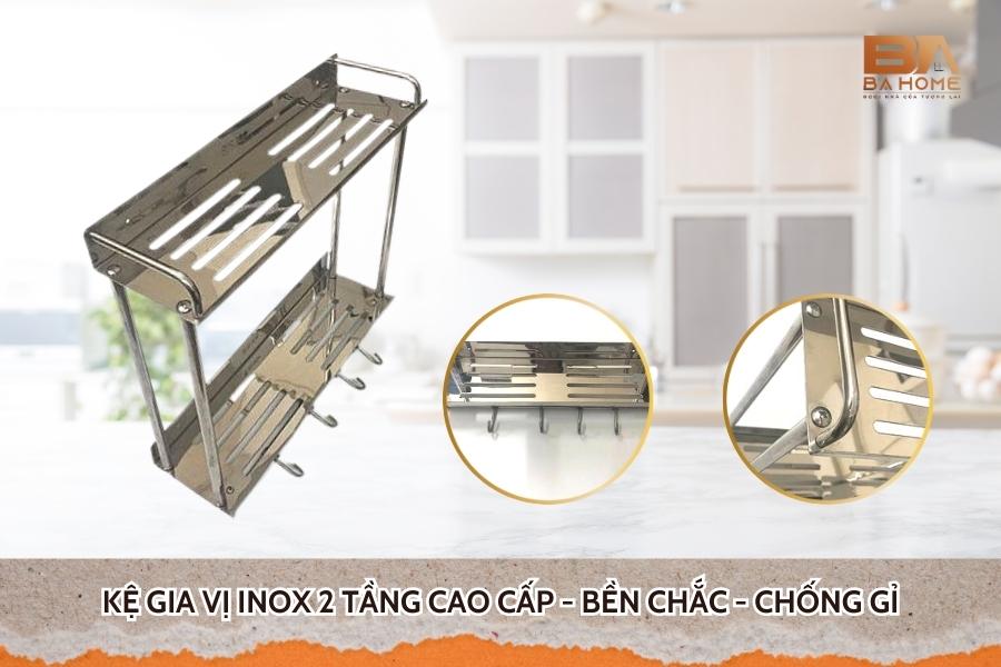 Top Kệ Gia Vị Inox 2 Tầng Cao Cấp - Bền Chắc - Chống Gỉ