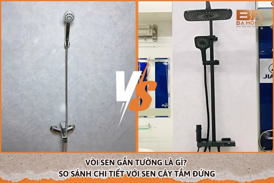 Vòi Sen Gắn Tường Là Gì? So Sánh Chi Tiết Với Sen Cây Tắm Đứng