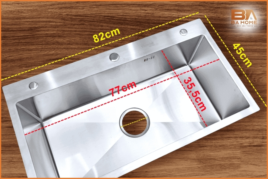 Kích Thước Chậu Rửa Bát 1 Hố Chuẩn Cho Mọi Không Gian Bếp