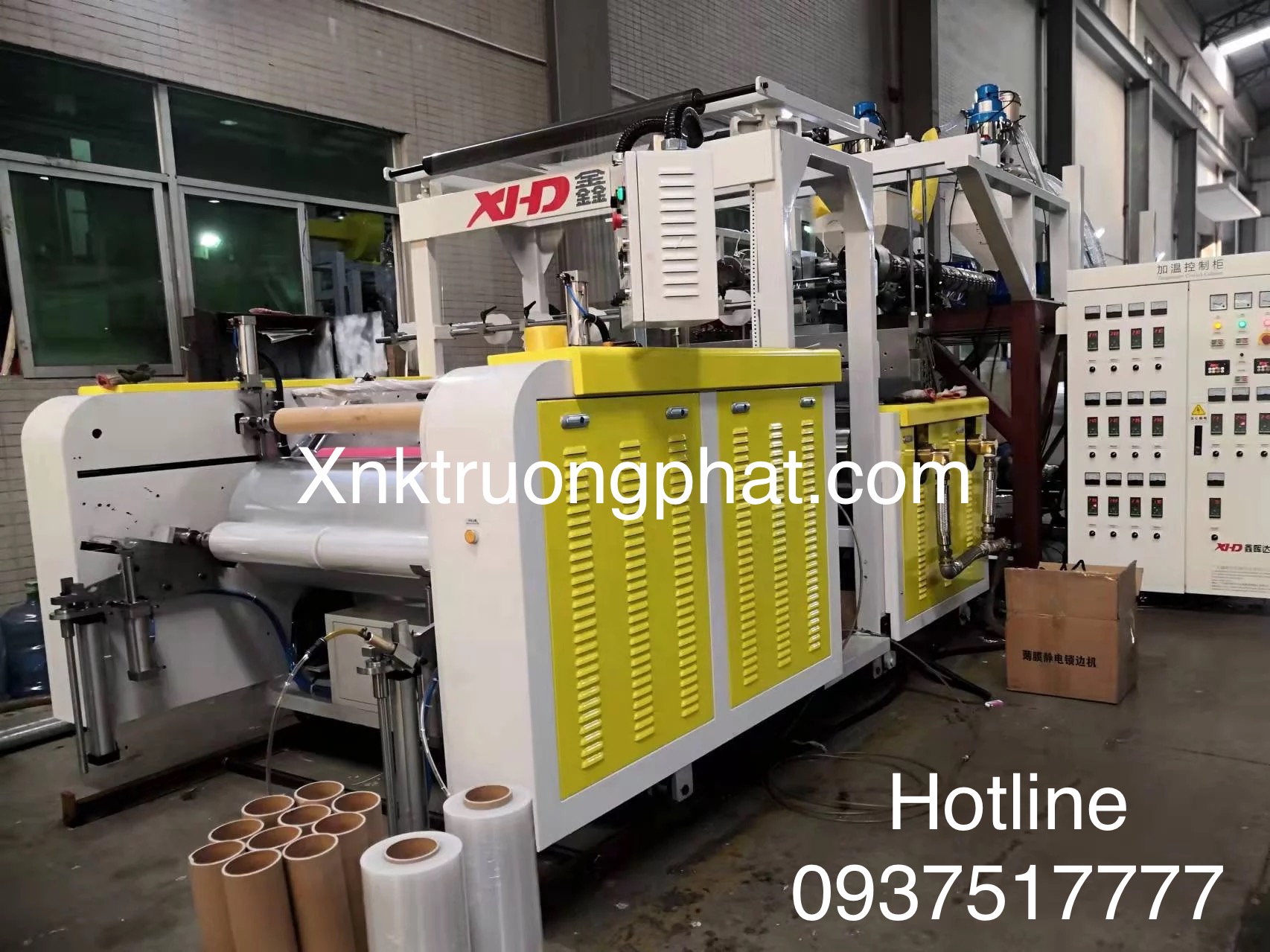 Máy cán màng chít pe 2-3 lớp khổ 1000mm