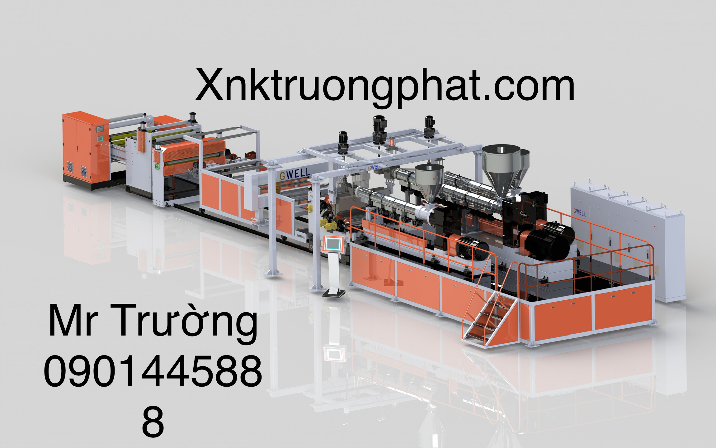 Dây chuyền máy cán màng vân gỗ trang trí pp pe công nghệ mới