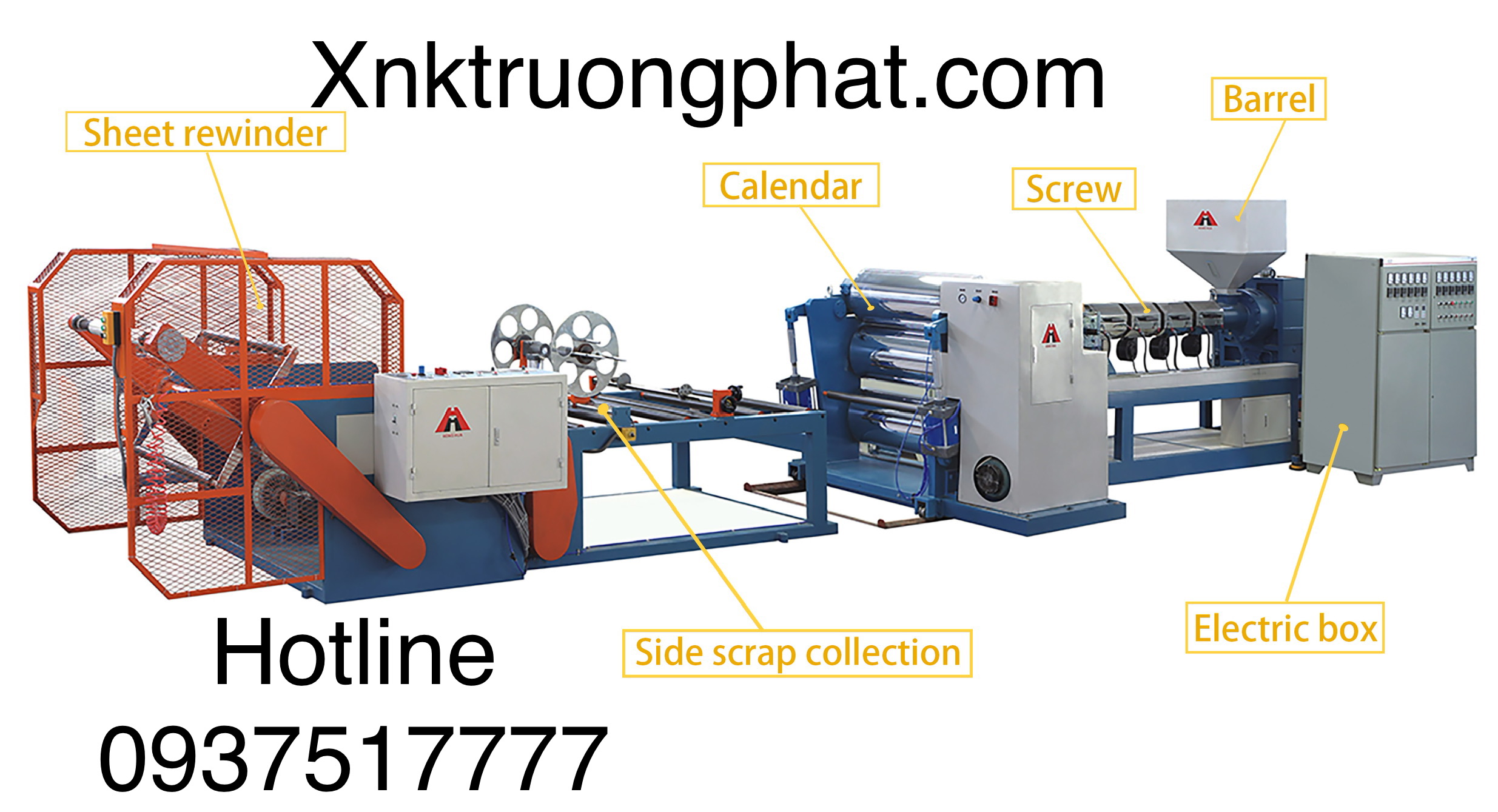 Máy cán màng pp ps hips khổ 700