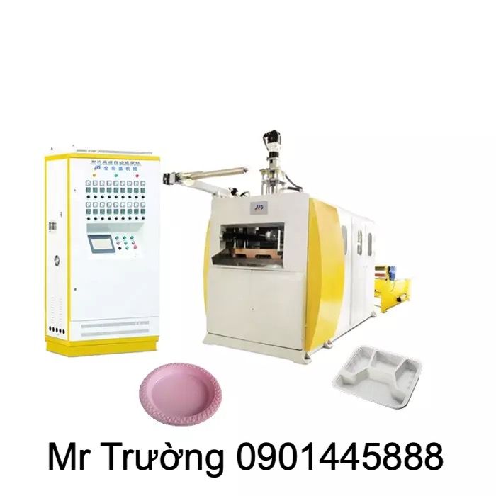 máy làm cốc nhựa toàn tự động servo 850 robot gắp