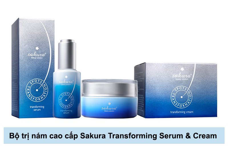 Bộ trị nám cao cấp Sakura Transforming Cream &Serum