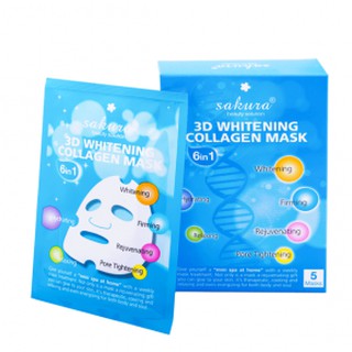 Mặt nạ làm trắng da Sakura 3D Whitening Collagen Mask