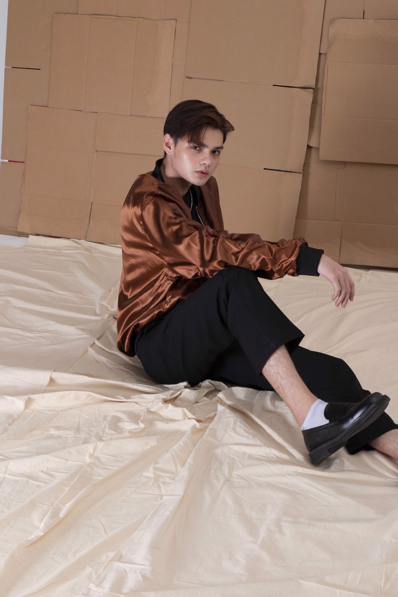 FOAM BOMBER JACKET/Brown