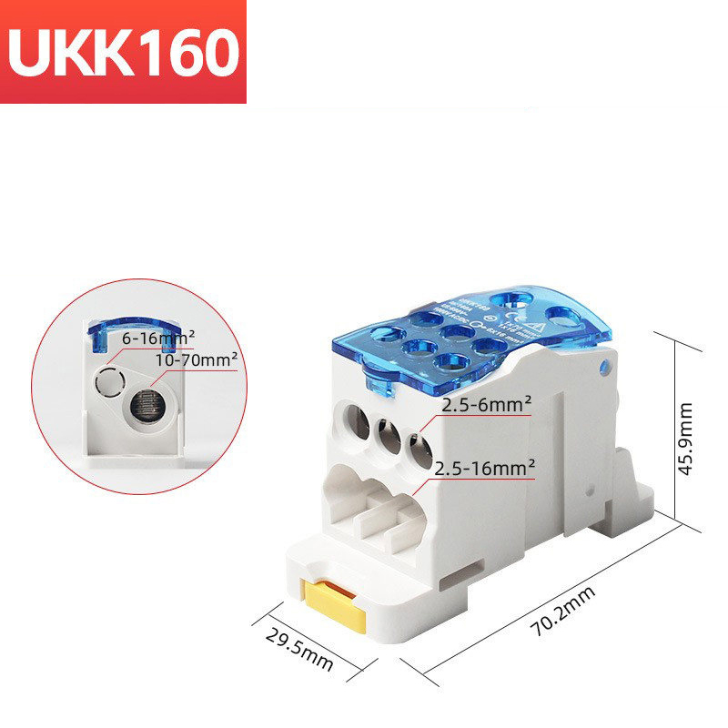 Cầu đấu chia điện UKK-160A 160A 690V và thông số tiết diện dây