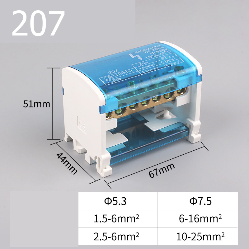 Cầu đấu phân phối điện JH8207 125A model 207