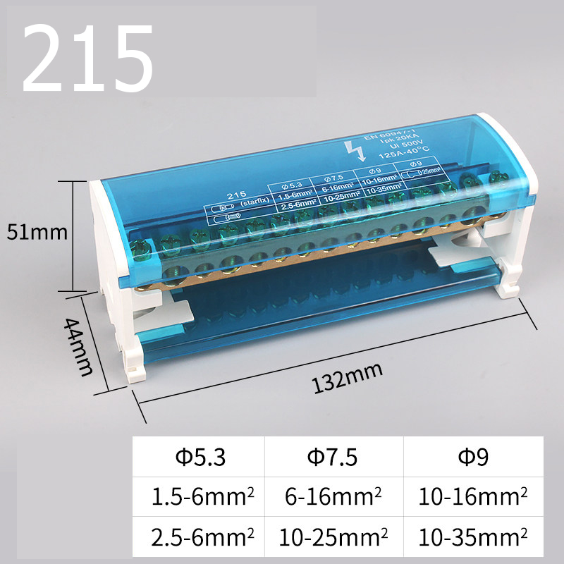 Cầu đấu phân phối điện JH8215 125A Model 215