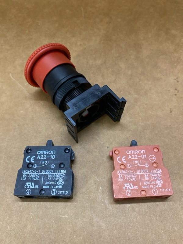 Nút dừng khẩn omron 1no 1nc