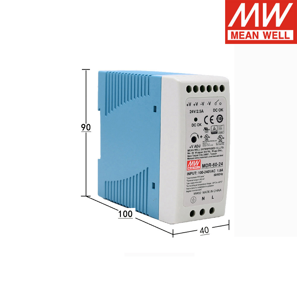 Hình ảnh thực tế sản phẩm Meanwell MDR-60-24 - góc nhìn tổng thể