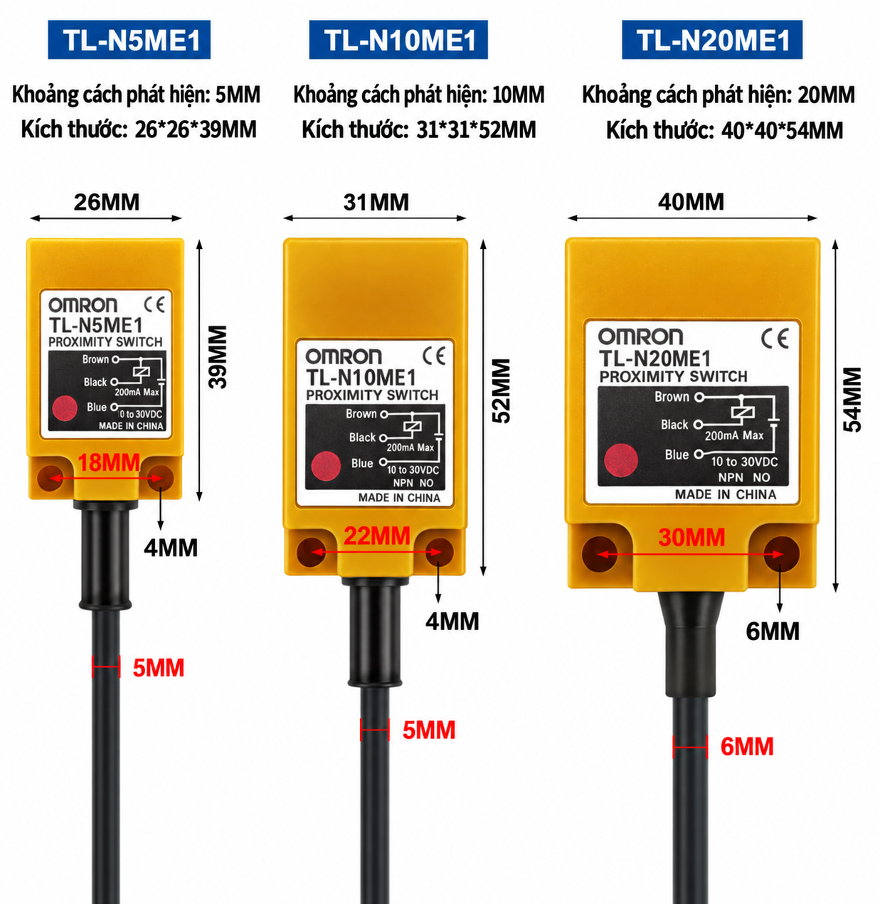 Hình ảnh bổ sung về cảm biến tiệm cận Omron TL-N TL-Q