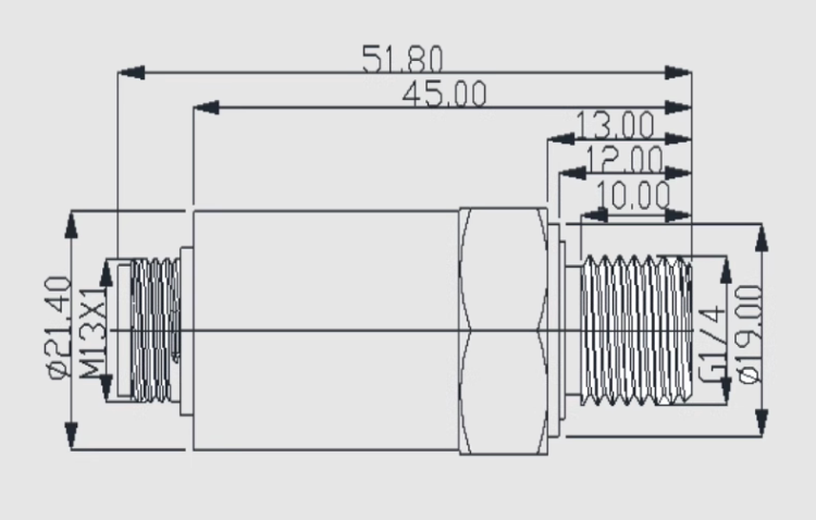 Bản vẽ kích thước cảm biến áp suất PT-506