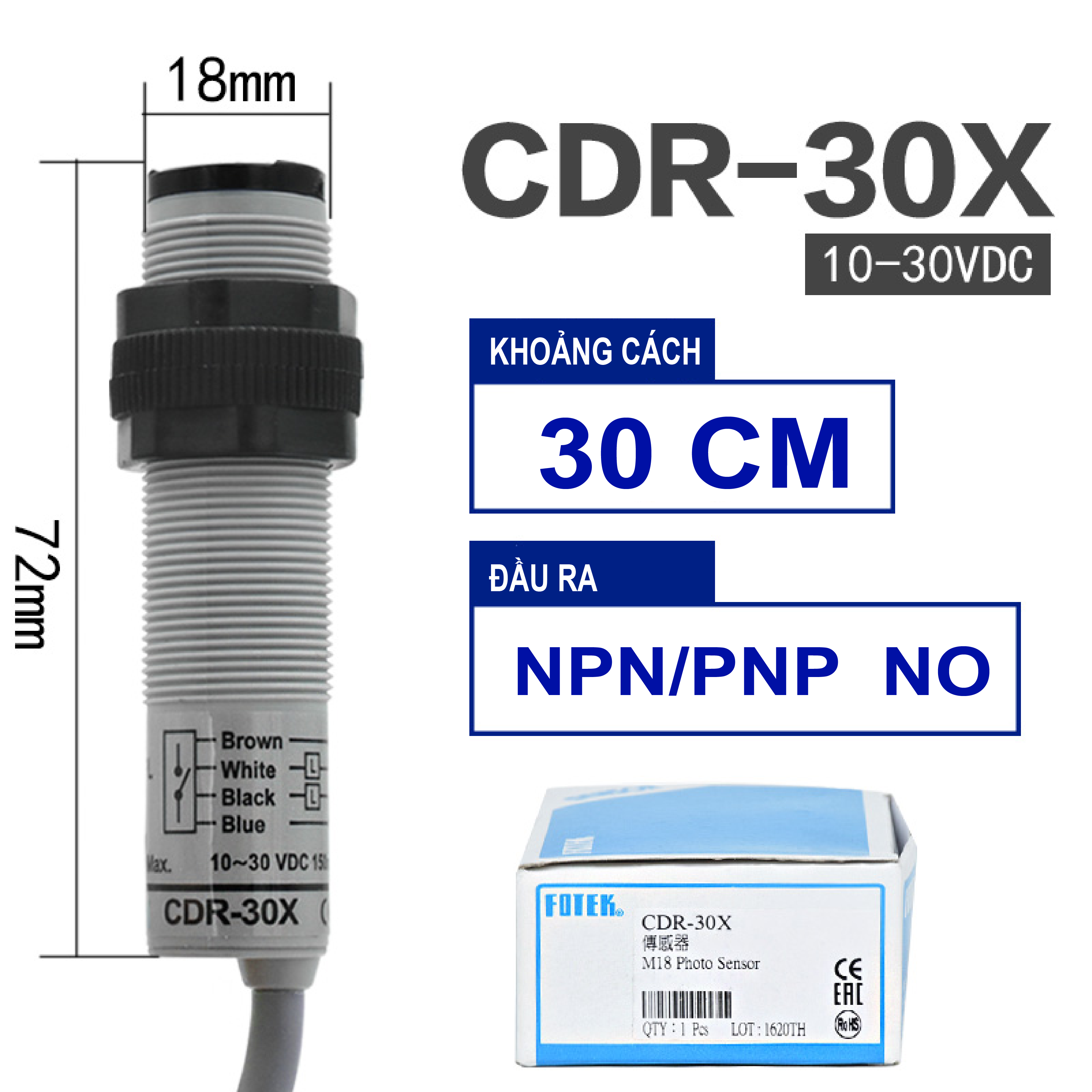 Cảm biến quang FOTEK CDR-30X