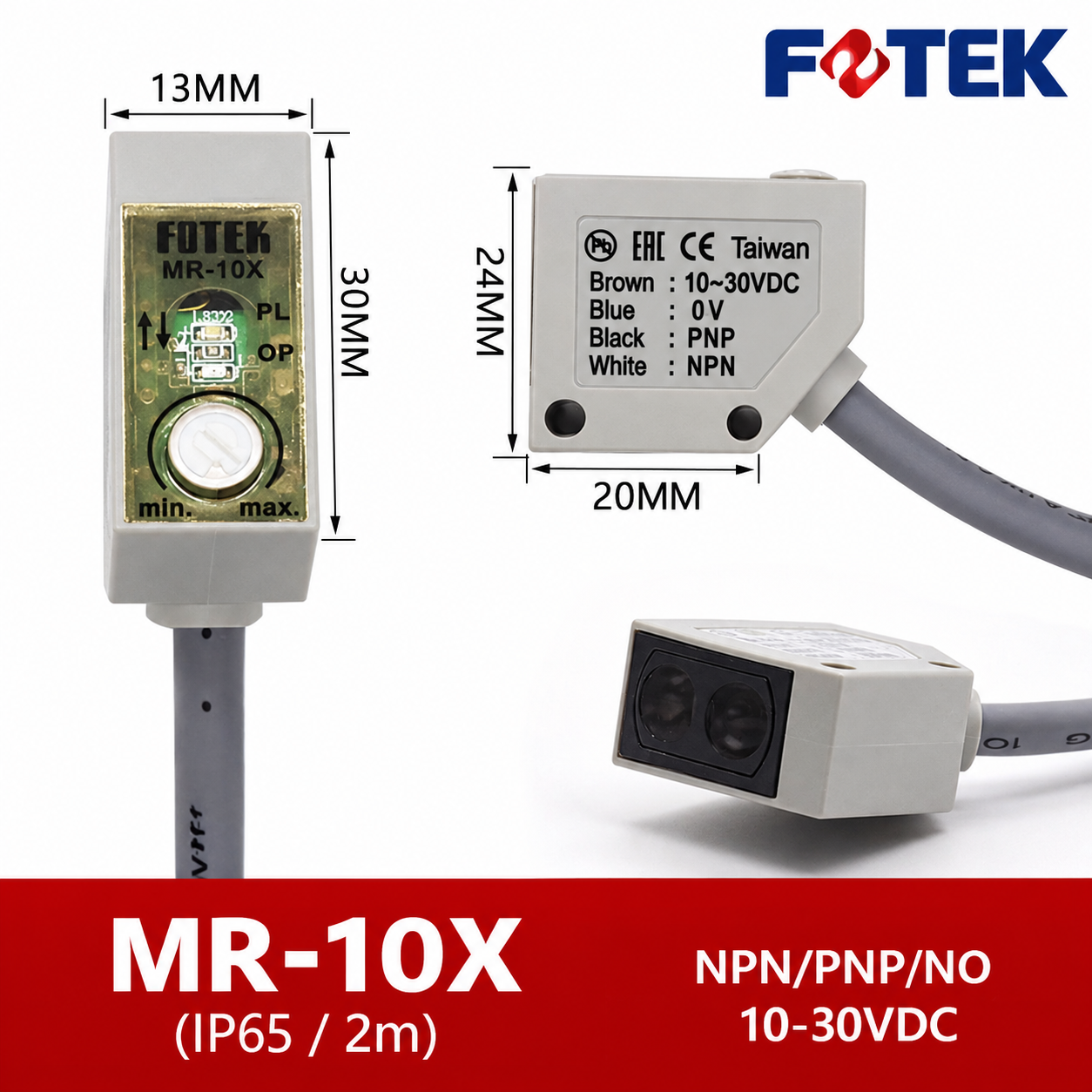 Cảm biến quang FOTEK MR-10X Cảm biến quang FOTEK MR-10X khoảng cách phát hiện 10cm