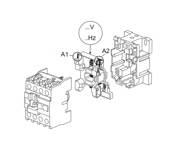 Cấu tạo contactor Schneider LC1N0610M5 3 cực