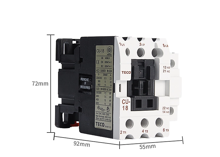Contactor TECO CU-18 khởi động từ TECO dòng CU 18A