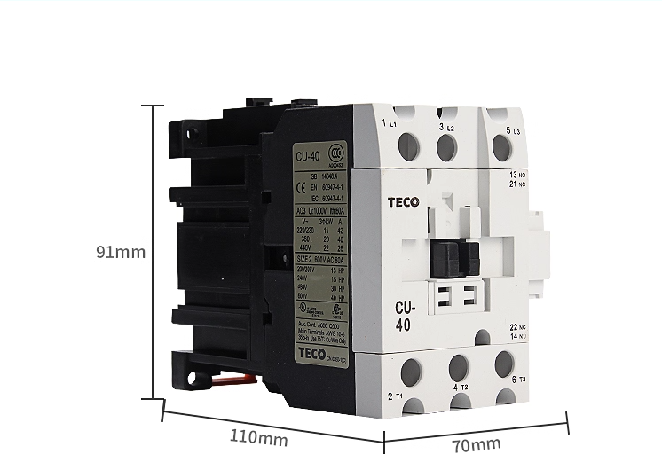 Contactor TECO CU-40 khởi động từ TECO dòng CU 40A