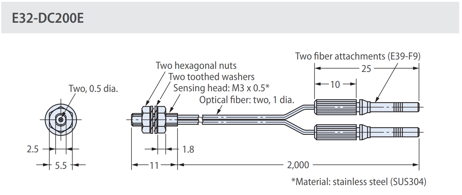 OMRON E32-DC200E dimension