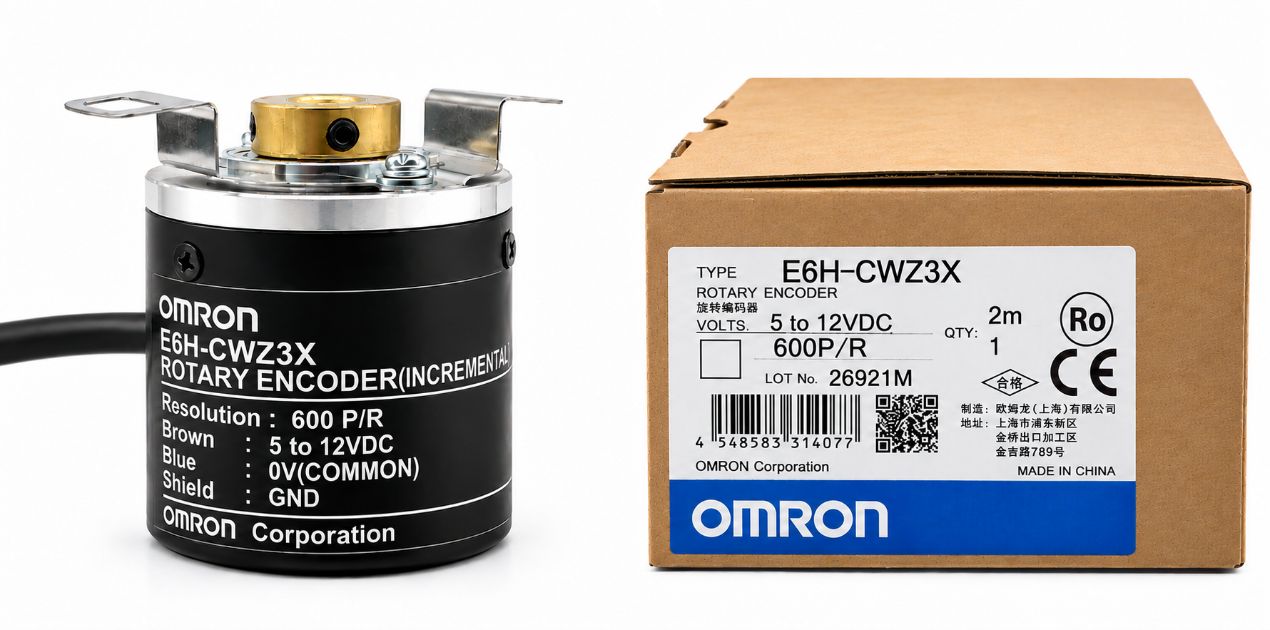 Encoder OMRON E6H-CWZ3X 600 P/R nguồn 5-12VDC ngõ ra Line Driver
