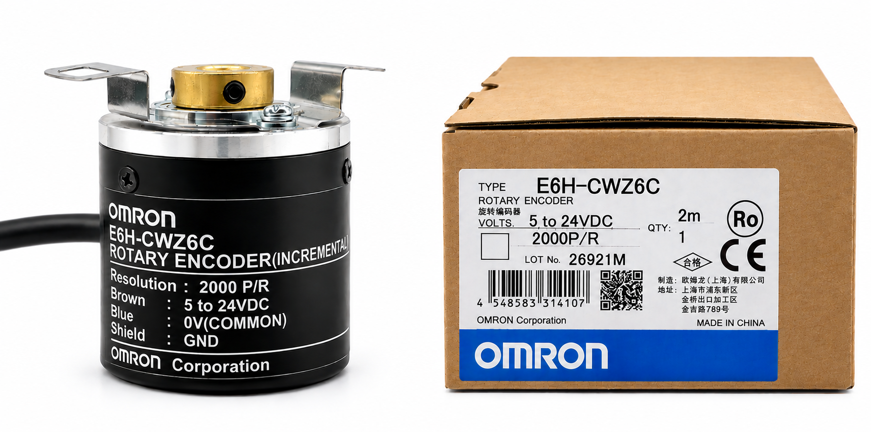 Encoder OMRON E6H-CWZ6C 2000P/R nguồn 5-24VDC