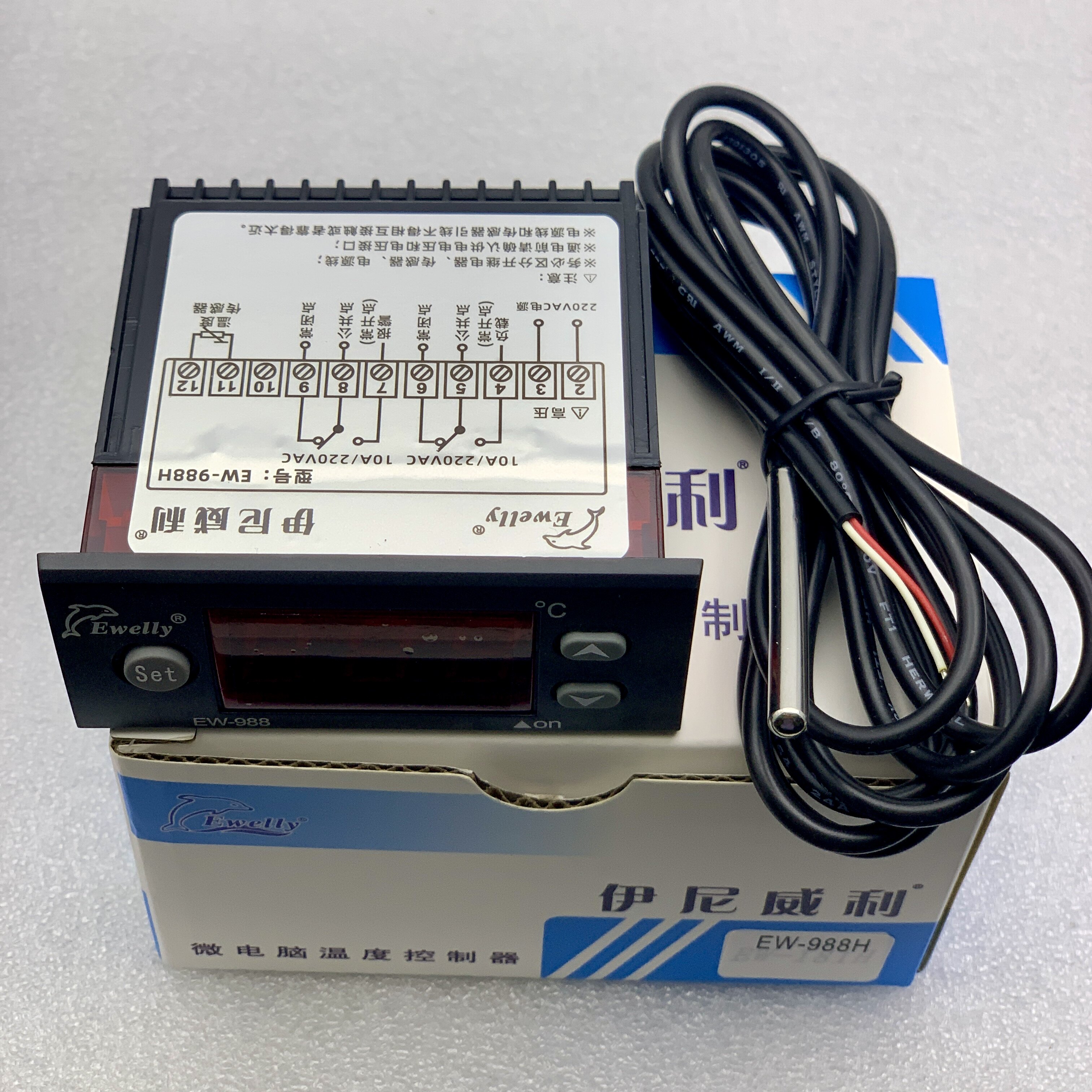 EW-988H bộ điều khiển nhiệt độ 220V cảm biến NTC 20K