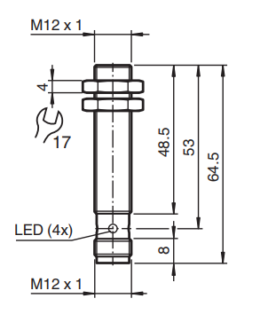 Bản vẽ kích thước sản phẩm NBB4-12GM50-A0-V1 - hình 1