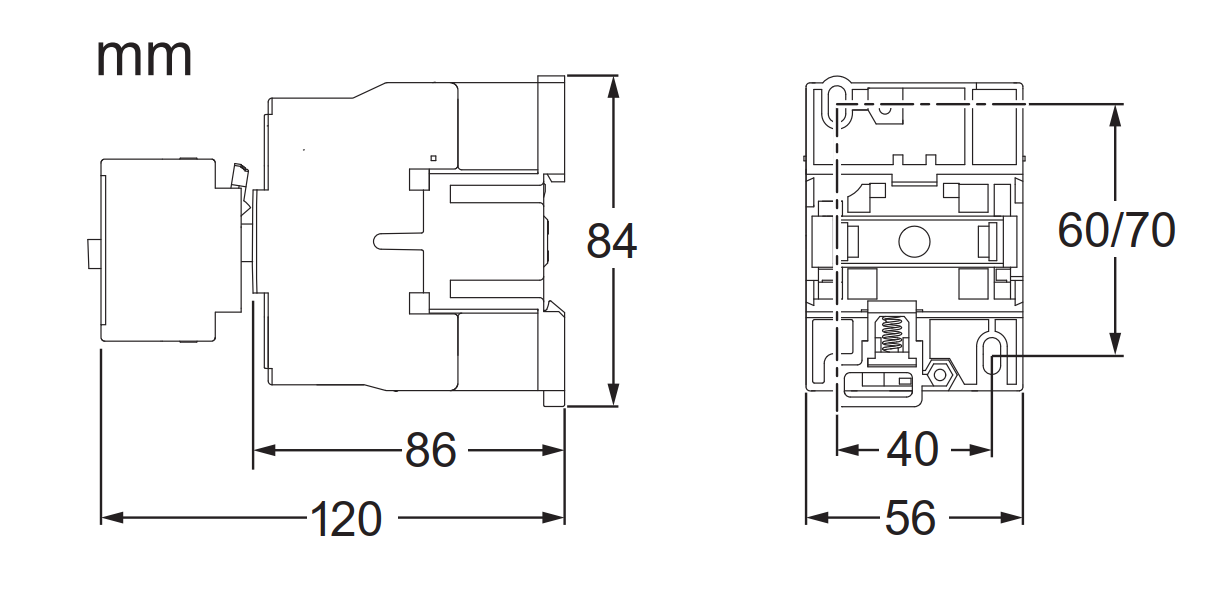 Bản vẽ kích thước contactor LC1E3210M5