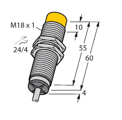 Bản vẽ kích thước Turck NI8-M18-LIU