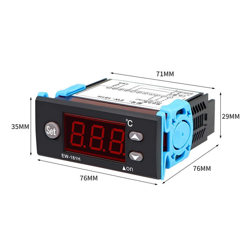 Bản vẽ kích thước bộ điều khiển nhiệt độ EW-181H