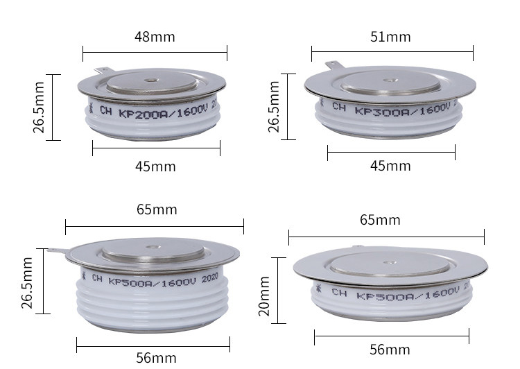 Bảng kích thước Thyristor KP200A đến KP500A 1600V