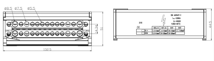 Kích thước và bản vẽ kỹ thuật cầu đấu JH8215 Model 215