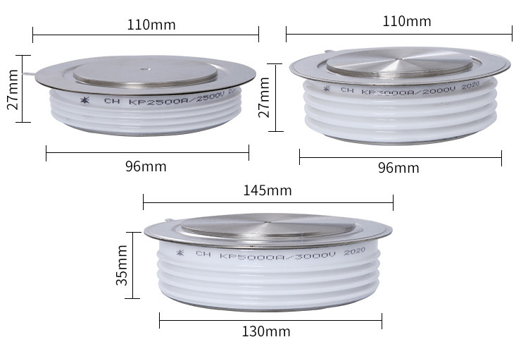 Bảng kích thước Thyristor KP2500A đến KP5000A 1600V