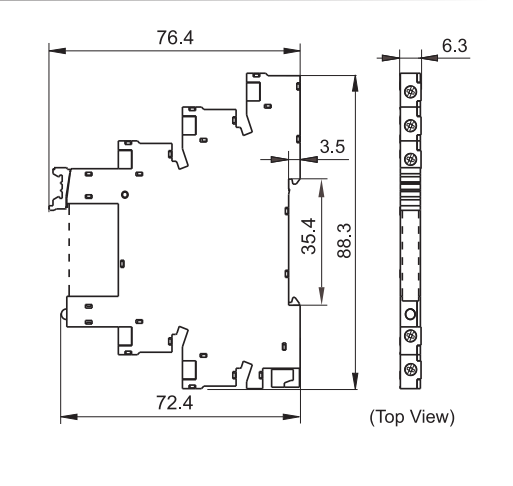 Bản vẽ kích thước relay HF41F Hongfa
