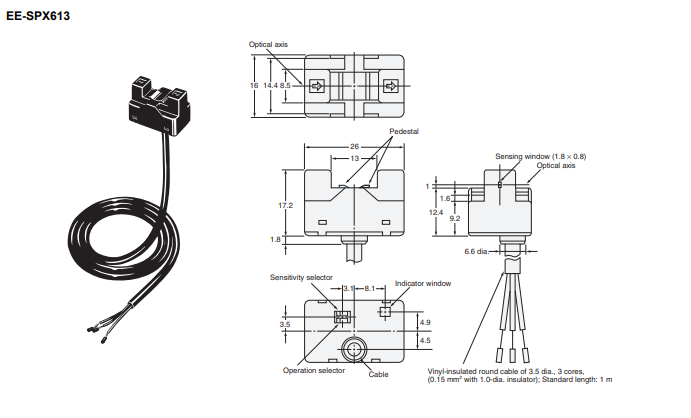 Bản vẽ kích thước cảm biến mức nước EE-SPX613