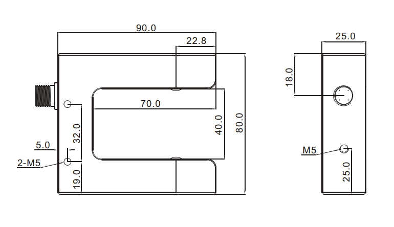 Bản vẽ kích thước cảm biến căn biên PS-400S JULONG - hình 1