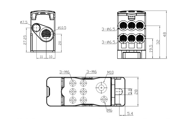 Bản vẽ kích thước cầu đấu UKK-125A