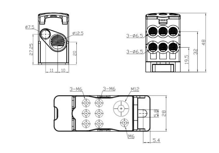 Bản vẽ kích thước cầu đấu UKK-160A