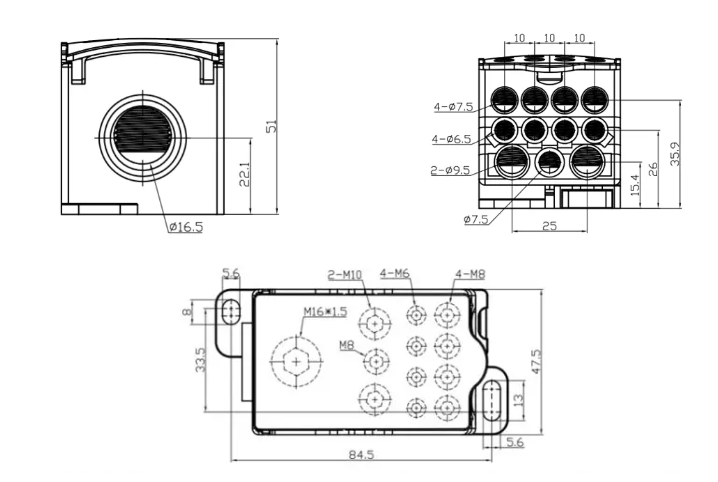 Bản vẽ kích thước cầu đấu UKK-250A