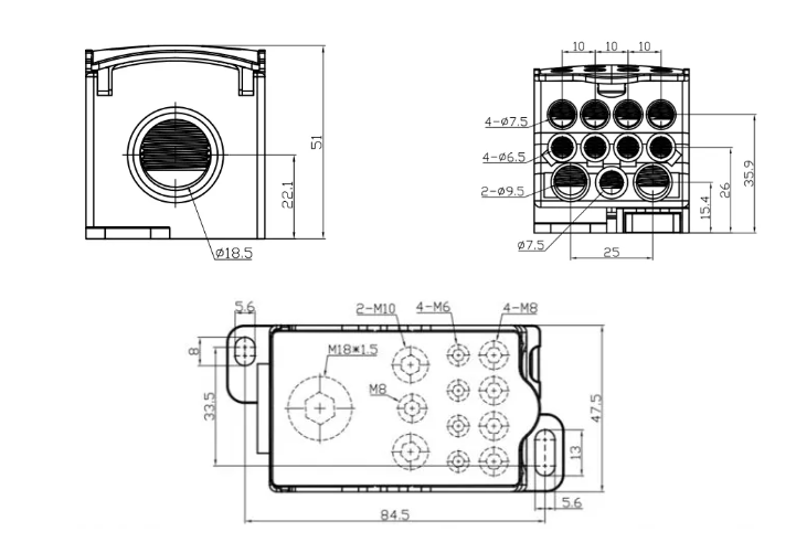 Bản vẽ kích thước cầu đấu UKK-400A