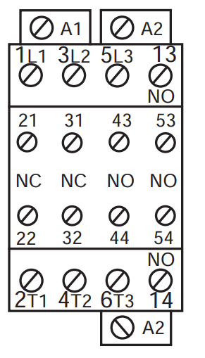 Sơ đồ đấu dây contactor ABB A40-30-32 - coil 220V