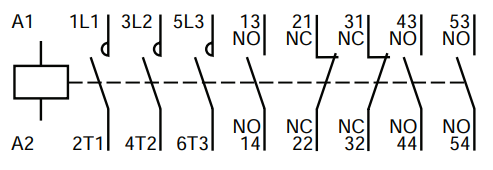 Ví dụ đấu contactor ABB A40 trong mạch khởi động động cơ