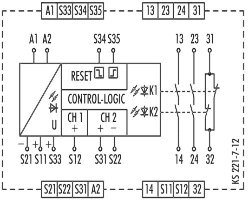 Sơ đồ đấu dây rơ le an toàn Schleicher SNO 4062K – sơ đồ tổng