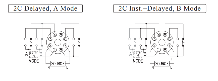 Sơ đồ đấu nối Timer AH3 chế độ A