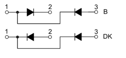 Sơ đồ đấu nối module diode chỉnh lưu MMD110A cấu hình B