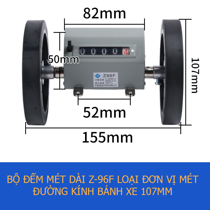 Bản vẽ kích thước bộ đếm mét dài Z96-F - phiên bản mét