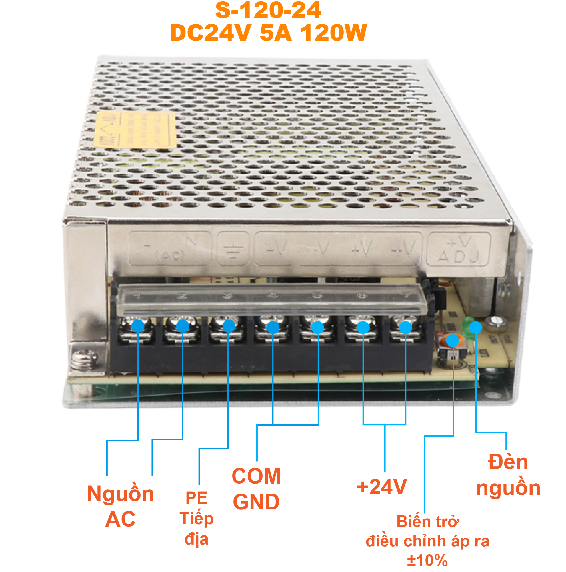 Nguồn tổ ong Meanwell S-120-24 (24VDC 5A 120W) | Tự động hóa Az