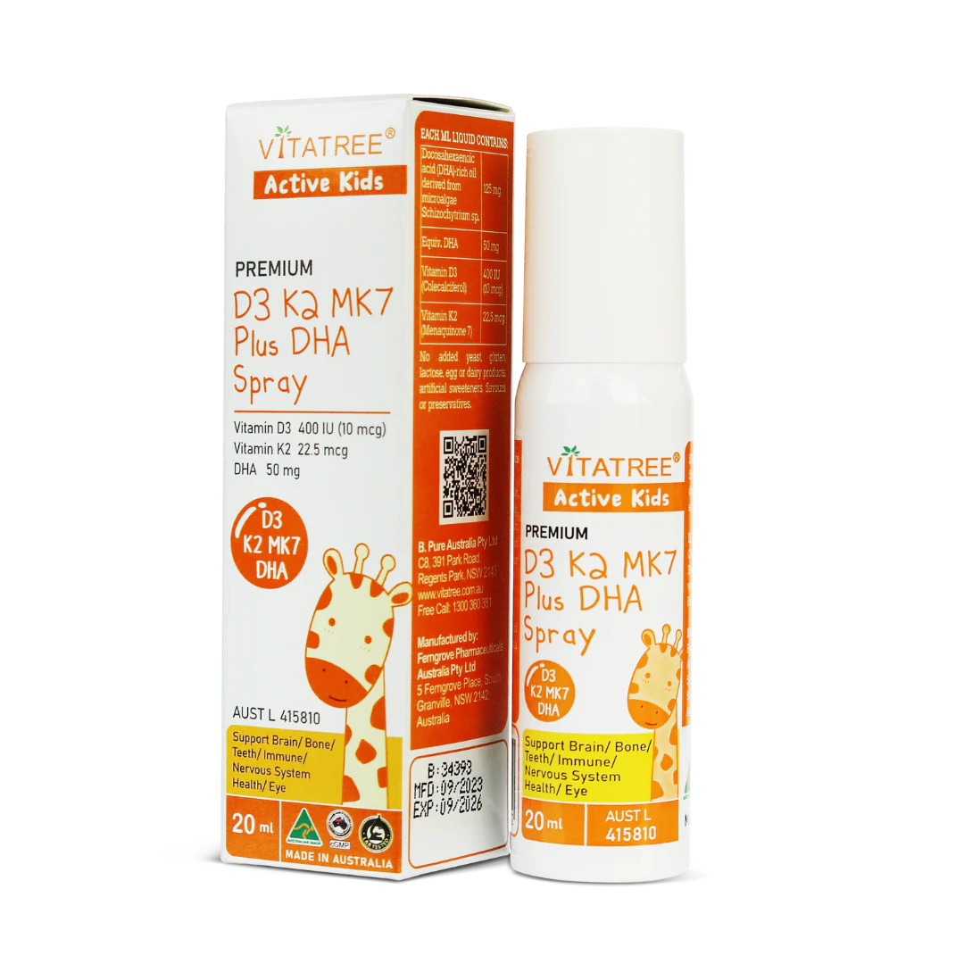 Vitamin D3K2 MK7 Plus DHA Vitatree Úc dạng xịt (0 tháng+)